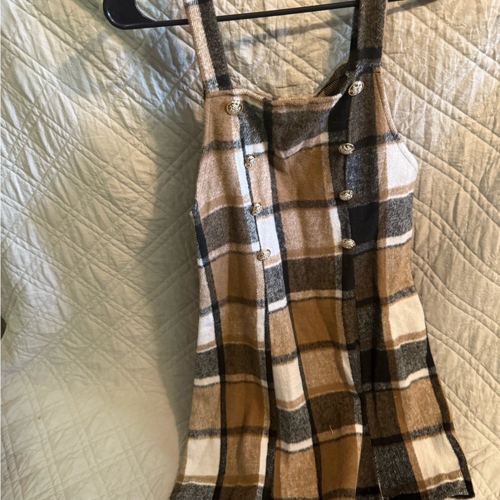 Plaid Button-Down Dress